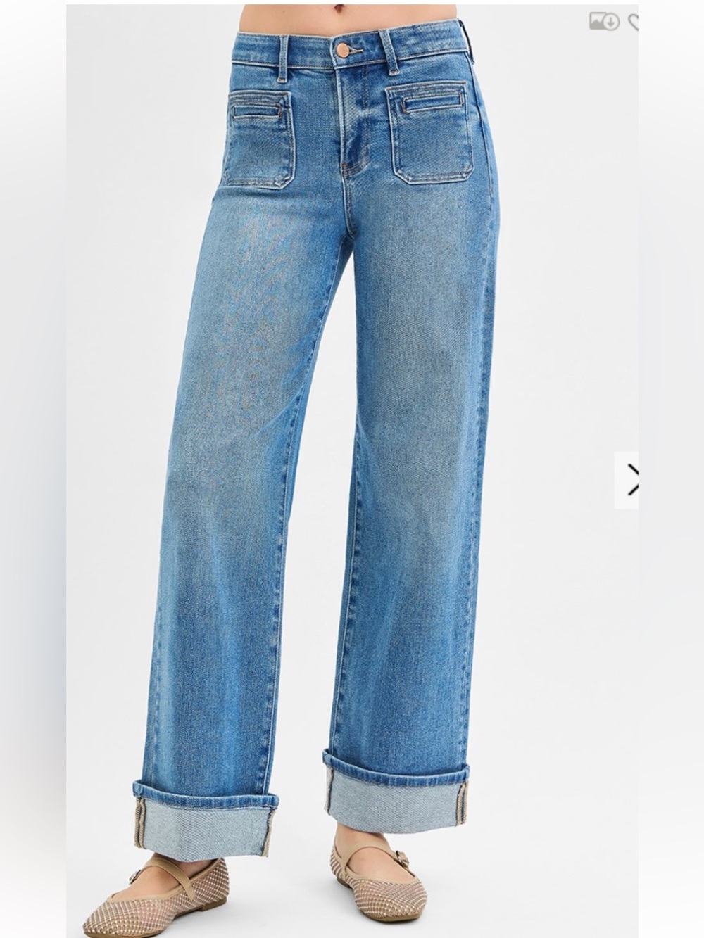 Classic Wide-Leg Women’s Jeans - Light Blue
